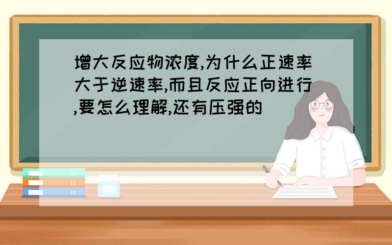 增大反应物浓度,为什么正速率大于逆速率,而且反应正向进行,要怎么理解,还有压强的