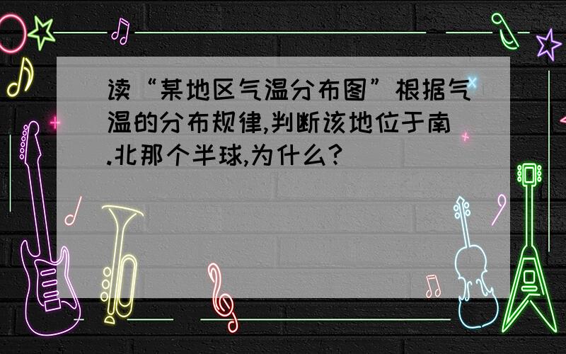 读“某地区气温分布图”根据气温的分布规律,判断该地位于南.北那个半球,为什么?