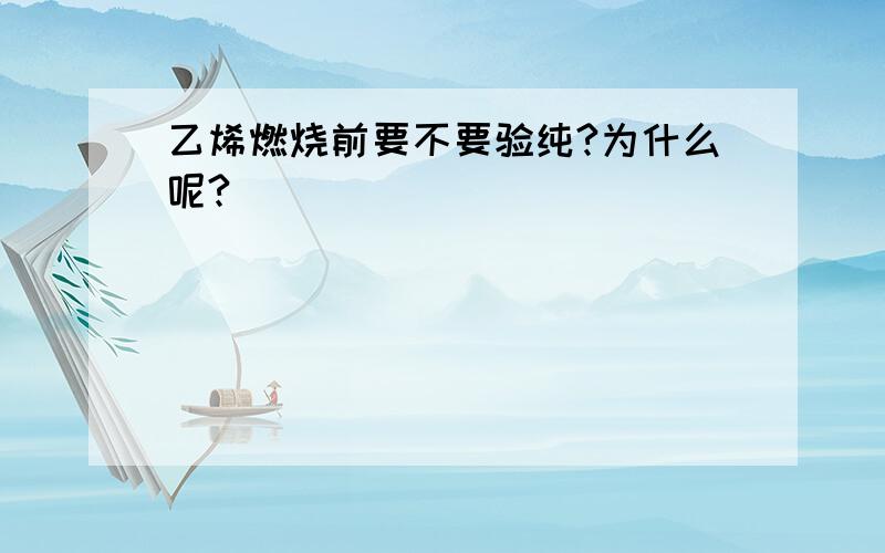 乙烯燃烧前要不要验纯?为什么呢?