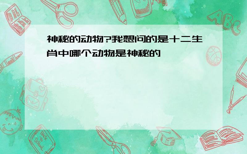 神秘的动物?我想问的是十二生肖中哪个动物是神秘的