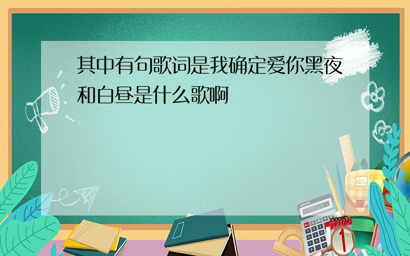 其中有句歌词是我确定爱你黑夜和白昼是什么歌啊