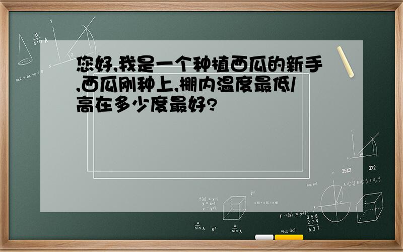 您好,我是一个种植西瓜的新手,西瓜刚种上,棚内温度最低/高在多少度最好?