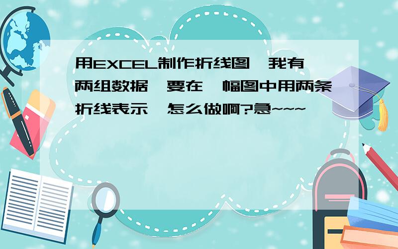 用EXCEL制作折线图,我有两组数据,要在一幅图中用两条折线表示,怎么做啊?急~~~