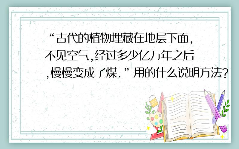 “古代的植物埋藏在地层下面,不见空气,经过多少亿万年之后,慢慢变成了煤.”用的什么说明方法?