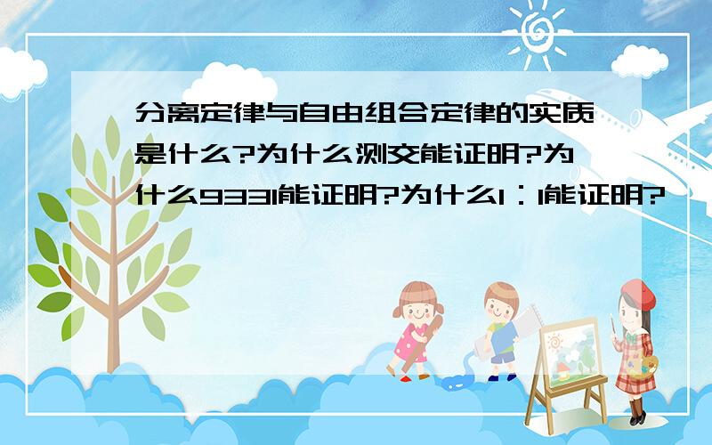 分离定律与自由组合定律的实质是什么?为什么测交能证明?为什么9331能证明?为什么1：1能证明?