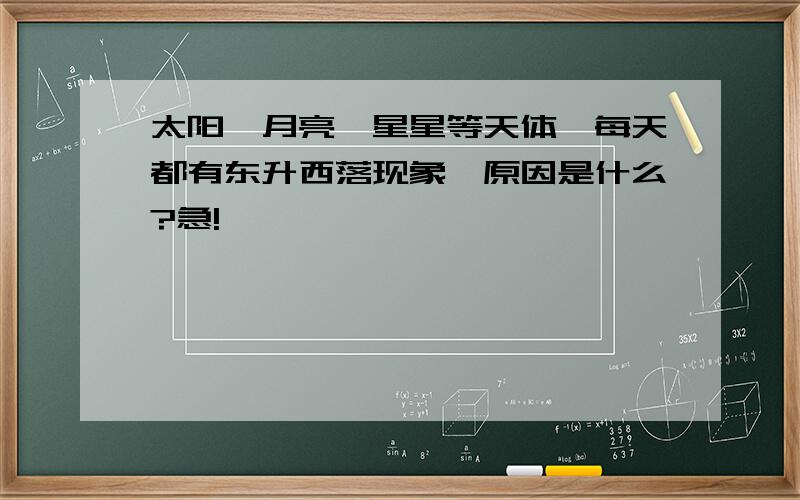 太阳、月亮、星星等天体,每天都有东升西落现象,原因是什么?急!