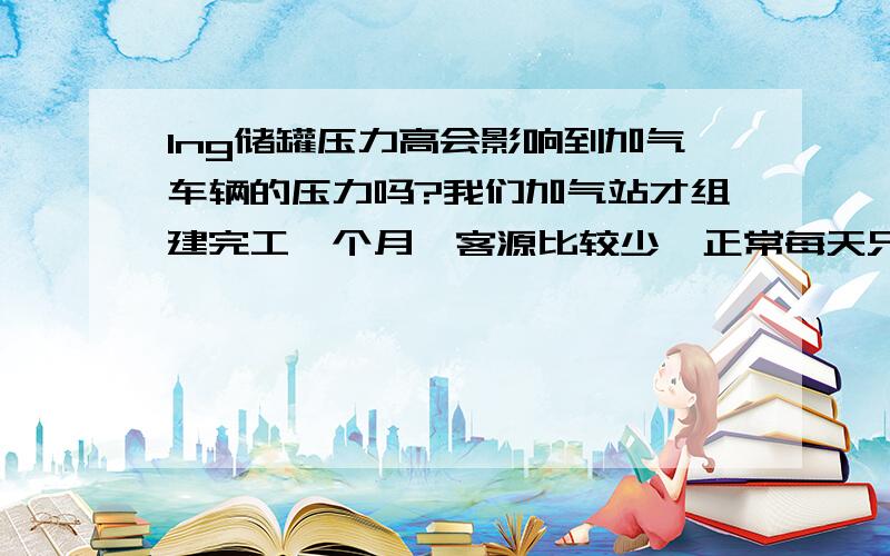 lng储罐压力高会影响到加气车辆的压力吗?我们加气站才组建完工一个月,客源比较少,正常每天只能加400公斤左右.我们的撬容量是200吨的,由于客源少,基本每2天就需要手动排空,降低储罐压力.