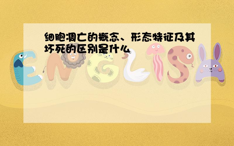 细胞凋亡的概念、形态特征及其坏死的区别是什么