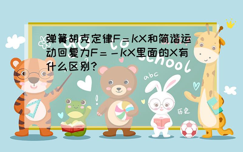 弹簧胡克定律F＝KX和简谐运动回复力F＝－KX里面的X有什么区别?