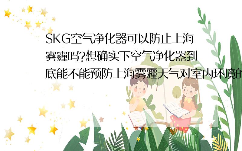 SKG空气净化器可以防止上海雾霾吗?想确实下空气净化器到底能不能预防上海雾霾天气对室内环境的危害!如果可以的话如何预防!治理