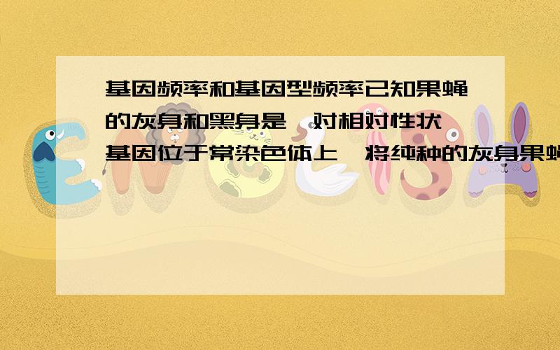 基因频率和基因型频率已知果蝇的灰身和黑身是一对相对性状,基因位于常染色体上,将纯种的灰身果蝇和黑身果蝇杂交,F1全为灰身；让F1自由交配产生F2,将F2中的灰身果蝇取出,让其自由交配,