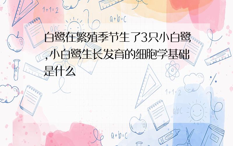 白鹭在繁殖季节生了3只小白鹭,小白鹭生长发育的细胞学基础是什么