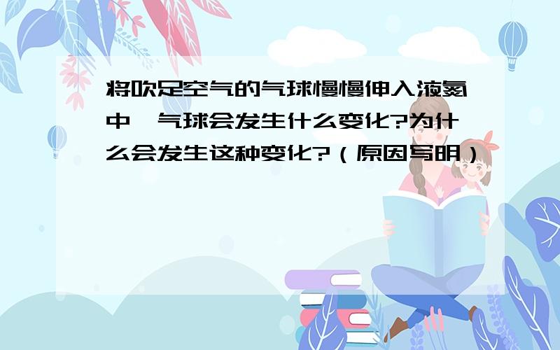 将吹足空气的气球慢慢伸入液氮中,气球会发生什么变化?为什么会发生这种变化?（原因写明）