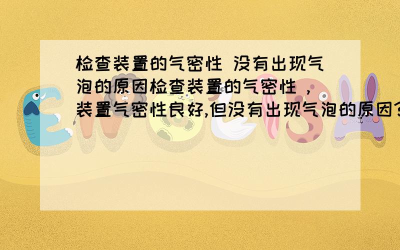 检查装置的气密性 没有出现气泡的原因检查装置的气密性 ,装置气密性良好,但没有出现气泡的原因?举两个