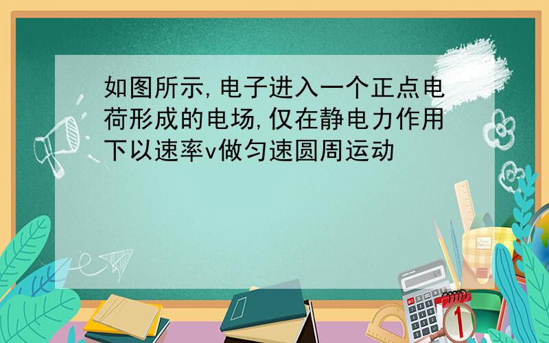 如图所示,电子进入一个正点电荷形成的电场,仅在静电力作用下以速率v做匀速圆周运动