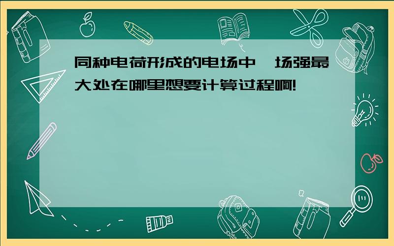 同种电荷形成的电场中,场强最大处在哪里想要计算过程啊!