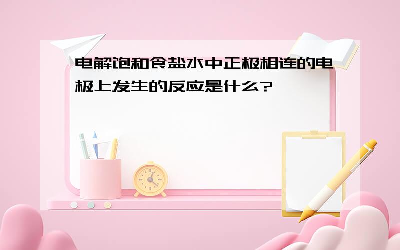 电解饱和食盐水中正极相连的电极上发生的反应是什么?