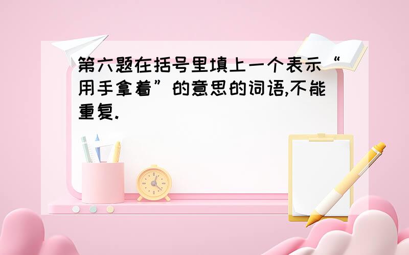 第六题在括号里填上一个表示“用手拿着”的意思的词语,不能重复.