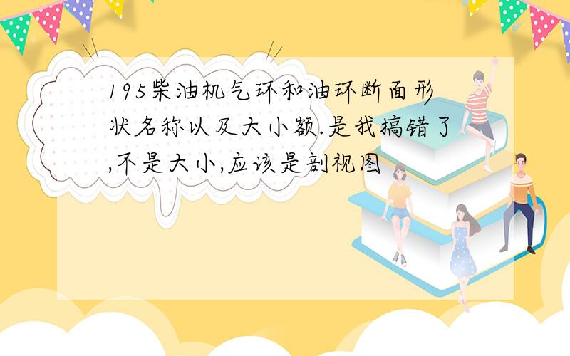 195柴油机气环和油环断面形状名称以及大小额.是我搞错了,不是大小,应该是剖视图