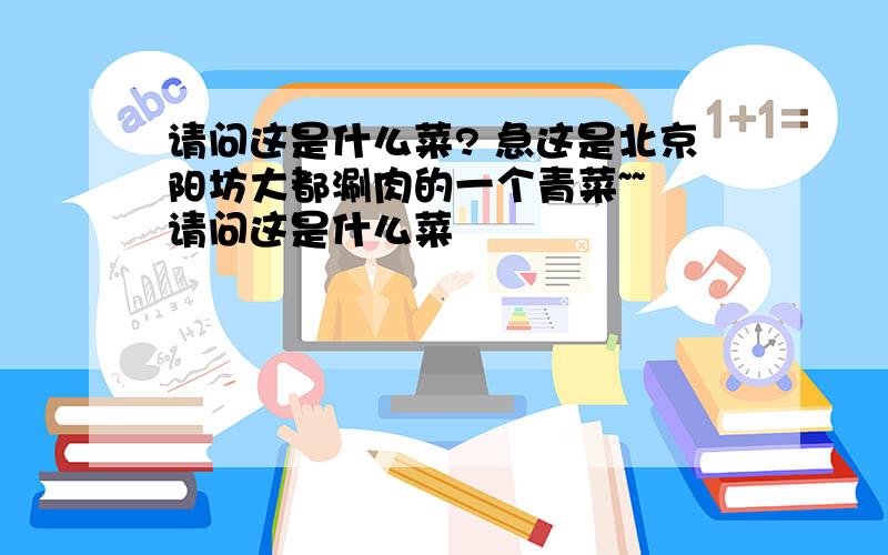 请问这是什么菜? 急这是北京阳坊大都涮肉的一个青菜~~ 请问这是什么菜