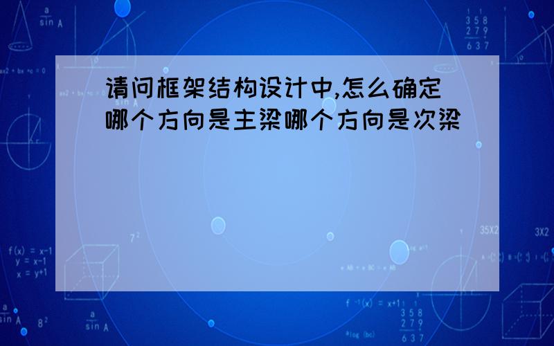 请问框架结构设计中,怎么确定哪个方向是主梁哪个方向是次梁