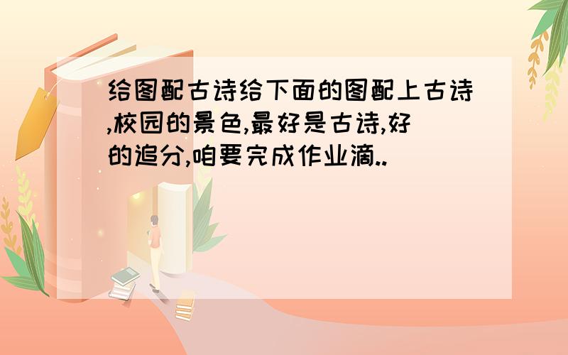 给图配古诗给下面的图配上古诗,校园的景色,最好是古诗,好的追分,咱要完成作业滴..