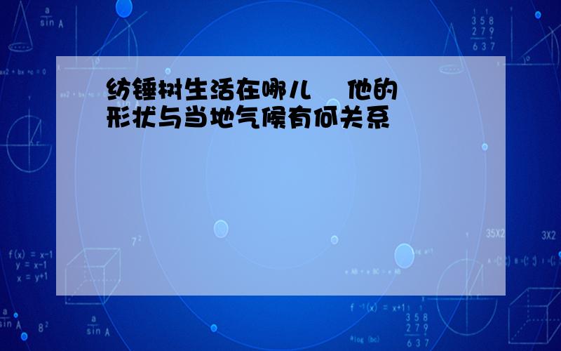 纺锤树生活在哪儿    他的形状与当地气候有何关系