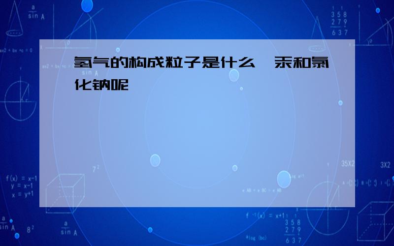 氢气的构成粒子是什么,汞和氯化钠呢