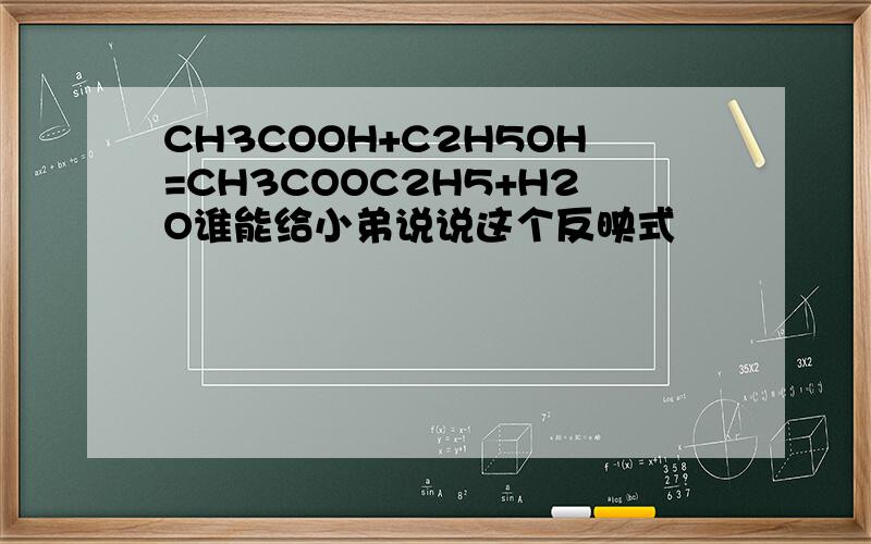 CH3COOH+C2H5OH=CH3COOC2H5+H2O谁能给小弟说说这个反映式