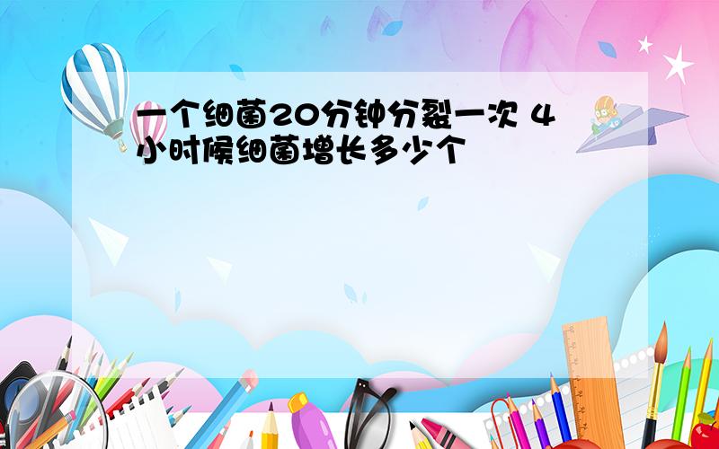 一个细菌20分钟分裂一次 4小时候细菌增长多少个