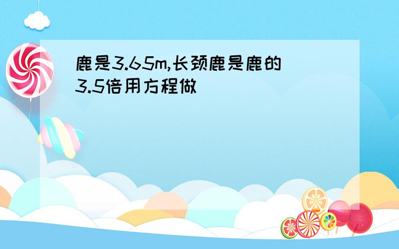 鹿是3.65m,长颈鹿是鹿的3.5倍用方程做