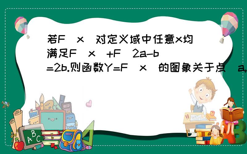 若F(x)对定义域中任意x均满足F(x)+F(2a-b)=2b.则函数Y=F(x)的图象关于点(a,b)对称.补充1,已知函数F(X)=（x平方+mx+m）/x的图象关于点( 0.1)对称，求实数m
