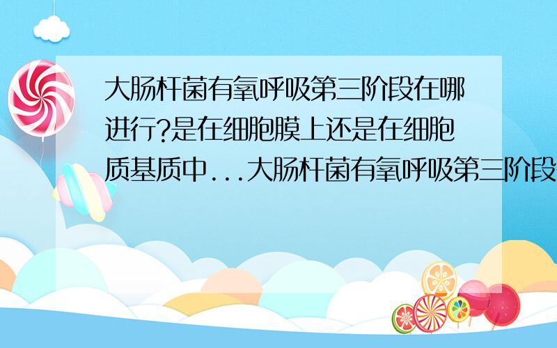 大肠杆菌有氧呼吸第三阶段在哪进行?是在细胞膜上还是在细胞质基质中...大肠杆菌有氧呼吸第三阶段在哪进行?是在细胞膜上还是在细胞质基质中进行?