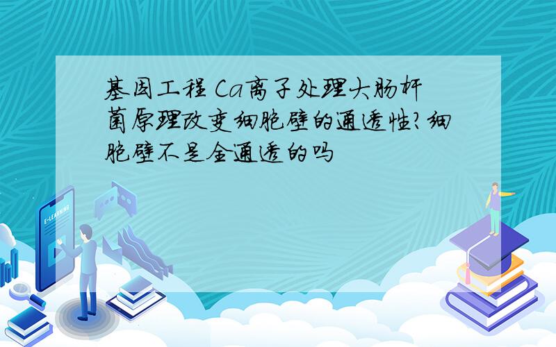 基因工程 Ca离子处理大肠杆菌原理改变细胞壁的通透性?细胞壁不是全通透的吗