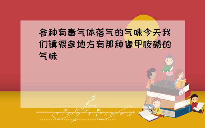 各种有毒气体落气的气味今天我们镇很多地方有那种像甲胺磷的气味