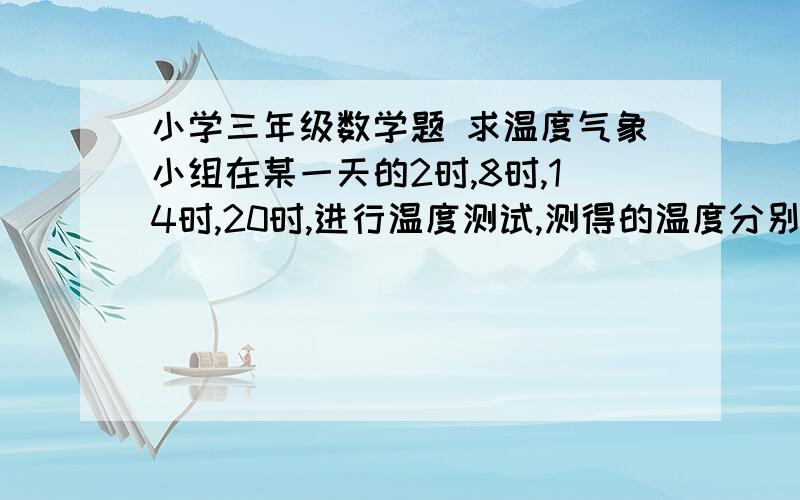 小学三年级数学题 求温度气象小组在某一天的2时,8时,14时,20时,进行温度测试,测得的温度分别是13度,16度,25度,18度,求全天的温度是多少度?