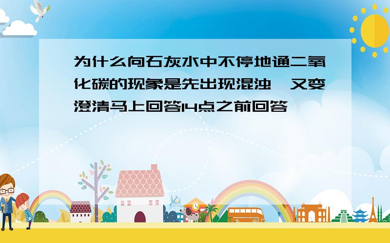 为什么向石灰水中不停地通二氧化碳的现象是先出现混浊,又变澄清马上回答14点之前回答