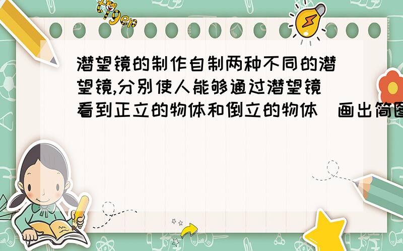 潜望镜的制作自制两种不同的潜望镜,分别使人能够通过潜望镜看到正立的物体和倒立的物体（画出简图）如果说的很清楚的话,就不用带草图了.你们说的我不明白……是怎样制作可以看到正