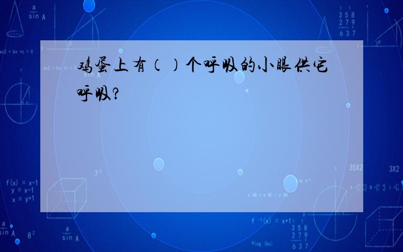 鸡蛋上有（）个呼吸的小眼供它呼吸?