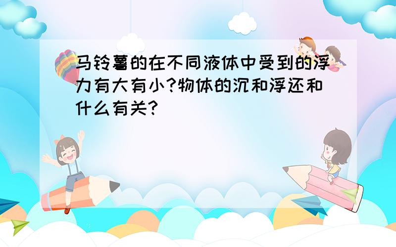 马铃薯的在不同液体中受到的浮力有大有小?物体的沉和浮还和什么有关?