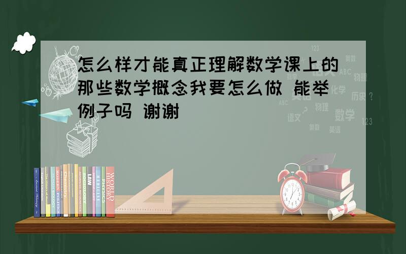 怎么样才能真正理解数学课上的那些数学概念我要怎么做 能举例子吗 谢谢‼