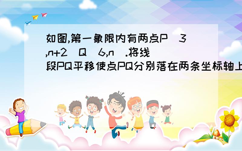 如图,第一象限内有两点P（3,n+2）Q（6,n）.将线段PQ平移使点PQ分别落在两条坐标轴上,求平移后点P坐标