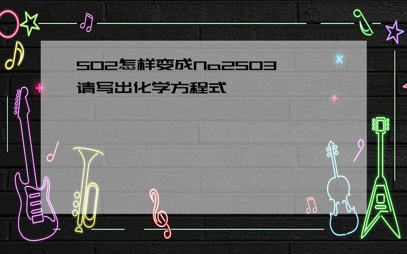 SO2怎样变成Na2SO3,请写出化学方程式