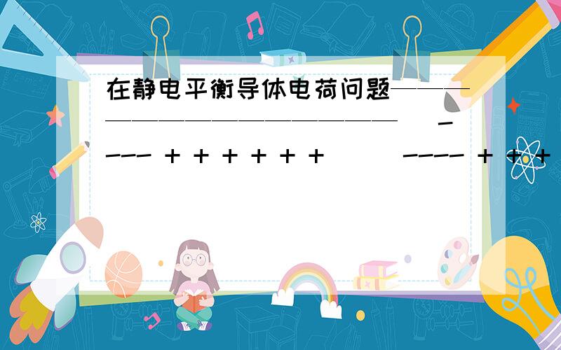 在静电平衡导体电荷问题——————————————| ---- + + + + + + || ---- + + + + + + || ---- + + + + + + |—————————————— 如上图有一个匀强电场（从左向右（本人没给画出））