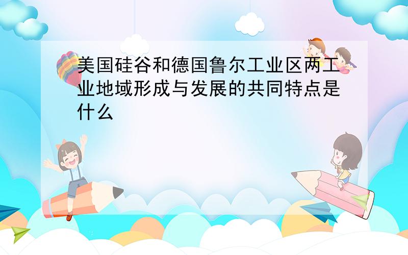 美国硅谷和德国鲁尔工业区两工业地域形成与发展的共同特点是什么