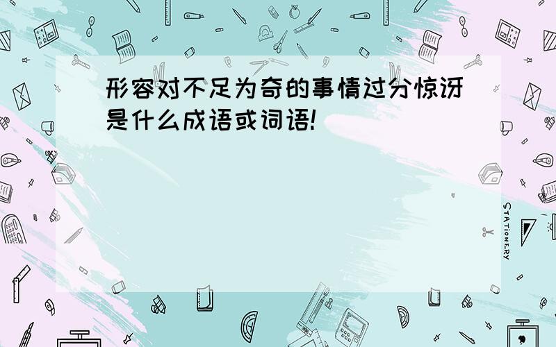 形容对不足为奇的事情过分惊讶是什么成语或词语!