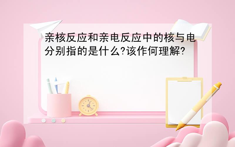 亲核反应和亲电反应中的核与电分别指的是什么?该作何理解?