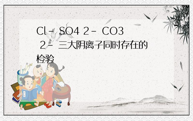 Cl- SO4 2- CO3 2- 三大阴离子同时存在的检验