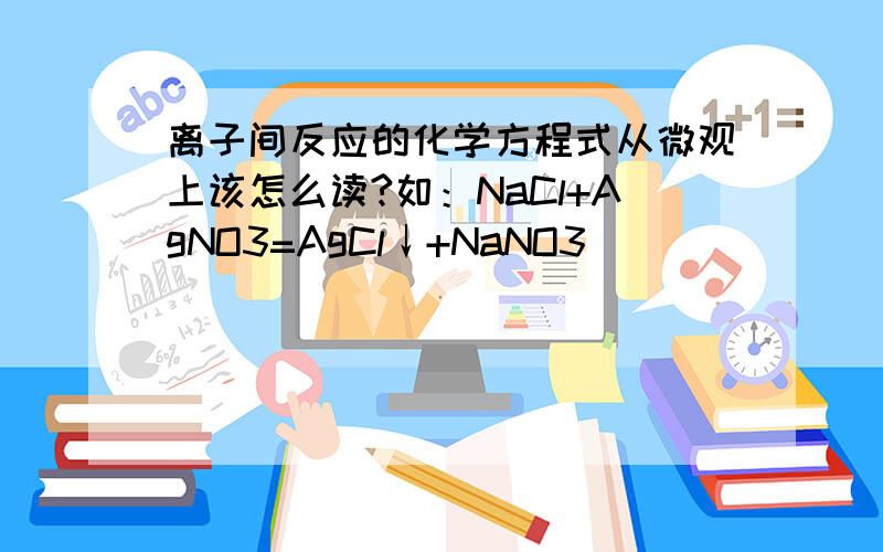 离子间反应的化学方程式从微观上该怎么读?如：NaCl+AgNO3=AgCl↓+NaNO3