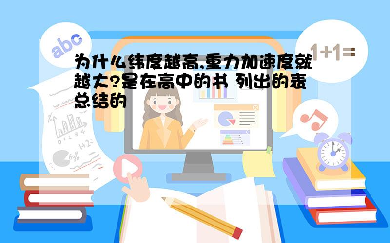 为什么纬度越高,重力加速度就越大?是在高中的书 列出的表总结的